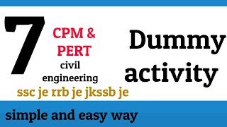 what is dummy activity in civil engineering cpm amp pert  in hindi  civil engineering topics [upl. by Lilith]