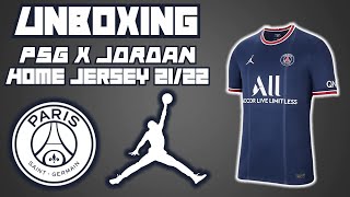 Football Jersey Unboxing PSG x Jordan Nike HOME KIT 2122 Review  Play Test [upl. by Adelaida]