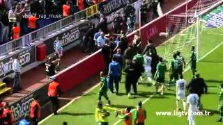 Kasimpasa vs Bursaspor 20 Goalkeeper fight with fans [upl. by Khano]