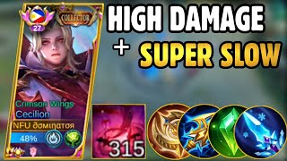 Cecilion Gameplay Cecilions High Damage  Super Slow Build Cecilion Best Build 2023  mlbb fyp [upl. by Atsylak]