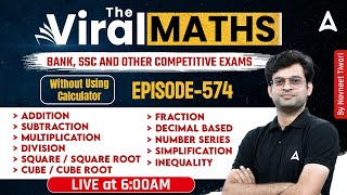 Bank Exams  Simplification  Number Series  Inequality  Arithmetic amp DI By Navneet Tiwari [upl. by Sualokin]