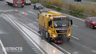 Flinke vertraging tijdens ochtendspits door modder op de weg A4 Rijswijk [upl. by Norre]