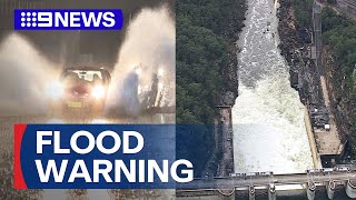 Warragamba Dam spills as rain continues in NSW  9 News Australia [upl. by Reamy763]