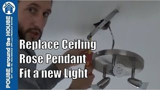 How to fit amp wire a ceiling light Change ceiling rose pendant Lighting circuits explained [upl. by Oznole]