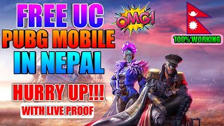 OMG Free UC On Pubg Mobile in Nepal  With Live Proof  100 Working  Nepali [upl. by Aivatahs204]