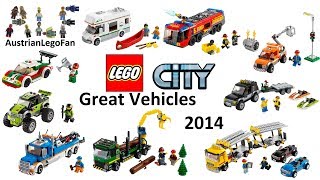 Lego City Great Vehicles 2014 Compilation of all Sets  Lego Speed Build Review [upl. by Enimaj]