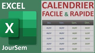 Calendrier Excel facile et rapide [upl. by Cowan]