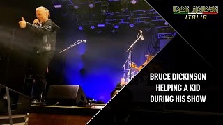 Bruce Dickinson helping a young fan during his show 2024 [upl. by Helbonnah617]