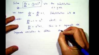 How to solve differential equations by substitution [upl. by Ayikaz]