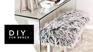 DIY Mongolian Faux Fur Bench  Made From Scratch [upl. by Wrigley850]