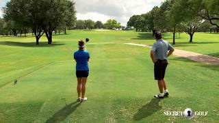 Gerina Piller Tee Shot On A Dogleg Right [upl. by Senilec]