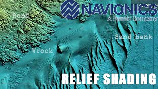 Navionics Relief Shading  how to set up and find fishing hotspots on app and fishfinder [upl. by Suzan]