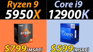 Ryzen 9 5950X Vs i912900K  How Much Performance Difference [upl. by Elinad]