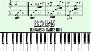 Brahms  Hungarian Dance No5 Piano Version [upl. by Savill]