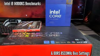 Intel i9 14900KS 63GHz Benchmarks amp DDR5 8533MHz Asus Bios Settings [upl. by Wernher924]