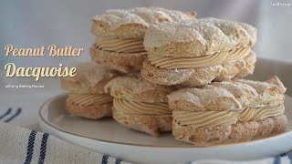 PBampJ 스타일로 피넛버터 다쿠아즈with 밀눈 만들기｜Peanut butterPBampJ Dacquoise recipe siZning [upl. by Weingarten72]