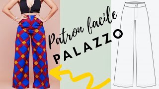 PATRON PANTALON PALAZZO  TRANSFORMER UN PANTALON DE BASE FACILEMENT ET RAPIDEMENT 😅PRETTY IRO [upl. by Nama]