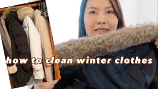 HOW TO CLEAN WINTER JACKET AT HOME  sweater wool coat parka jacket using washing machine [upl. by Wilma]