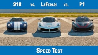 918 vs LaFerrari vs P1 SPEED TEST Forza Horizon 2Xbox One [upl. by Enal]