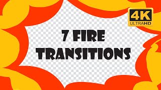 7 Fire Transitions 4K  Green Screen Template  Easy to use  No Copyright [upl. by Alamak706]