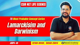 MPC45 Lamarckisim and Darwinism  Most important topics CSIR NET Life Science 2024 [upl. by Loresz334]