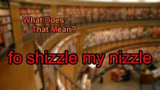 What does fo shizzle my nizzle mean [upl. by Suhpoelc142]