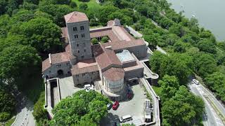 Aerial New York Fort Tryon Park  Met Cloisters  New York drone video 4K [upl. by Cavan]