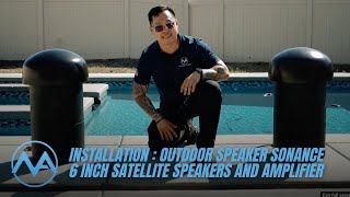 Installation Outdoor Speaker Sonance 6 inch Satellite Speakers and Amplifier [upl. by Edmon888]