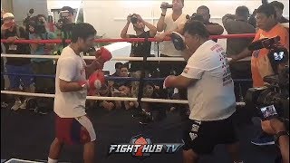 MANNY PACQUIAO SHOWING TOP FORM DAYS AWAY FROM LUCAS MATTHYSSE FIGHT [upl. by Chaney]