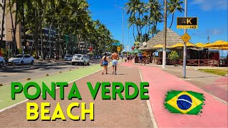 Maceió Brazil 🇧🇷 Ponta Verde Beach  2023 4K Walking Tour [upl. by Eilyah]