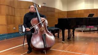 Bach Preludio from Violin Partita No3 played on Double Bass [upl. by Notxap540]