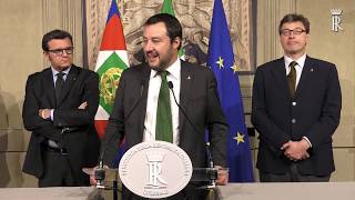 Consultazioni dichiarazioni Lega  Salvini Premier [upl. by Llert]