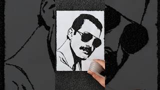 🌪️drawing Freddie Mercury by vacuuming sand shorts art drawing [upl. by Dodge]