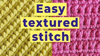 Easy textured crochet stitch Half double crochet stitch variation [upl. by Ondine]