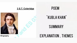 Poem Kubla Khan by ST Coleridge  Notes Summary  Themes Explanation englishliterature [upl. by Aurore]