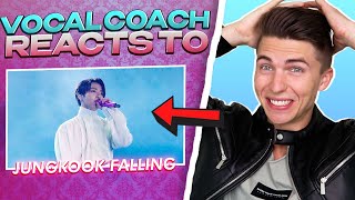 Reaction BTS Jungkook  Falling Cover  Vocal Coach Justin Reacts [upl. by Aivatnwahs]