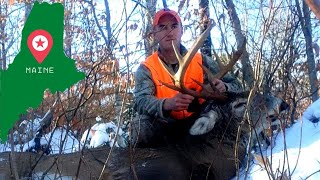 TRACKING BIG WOODS BUCKS IN THE SNOW Northern Maine Deer Hunting [upl. by Marlie]