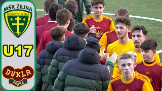 Prípravný futbalový zápas  MŠK Žilina U17 vs FK Dukla Praha U17 [upl. by Amhsirak935]