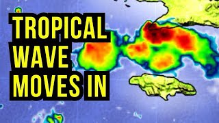 Tropical Wave nears Jamaica… [upl. by Yerocaj]