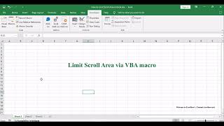 How to Limit Scroll Area in Excel [upl. by Aicilev951]