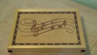 Marquetry Wooden Music Jewellery Box Play Fascination Waltz [upl. by Giarc]