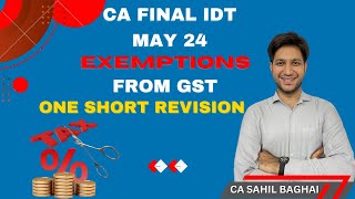 CA FINAL  EXEMPTION FROM GST [upl. by Yeldnarb]