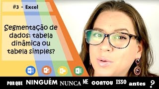 Segmentação de dados Tabela dinâmica ou Tabela simples  17 de 20 [upl. by Dira]