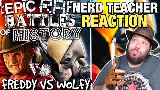 Freddy Krueger vs Wolverine  ERBreakdown History Teacher Reaction [upl. by Agee]