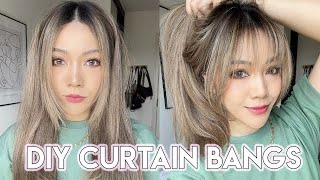 How To Cut Curtain Bangs  KOREAN STYLE [upl. by Ardnaid]