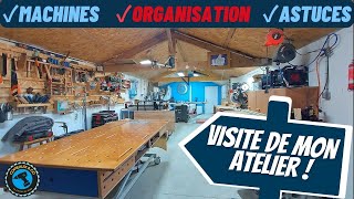 🧭➡️➡️ JE VOUS FAIS VISITER MON ATELIER Machines astuces rangementssuivez le guide👩🏽‍🔧 [upl. by Waldos]