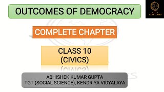 Outcomes of DemocracyClass 10CivicsCBSENCERT [upl. by Ringo277]