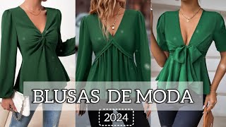 BLUSAS DE MODA 2024MODELOS DE BLUSAS BONITAS EN TENDENCIA [upl. by Shipman144]