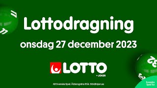 Lotto onsdag 27 december 2023  Lottodragningen [upl. by Uphemia]