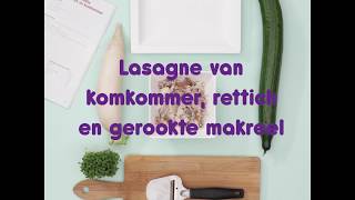 Koolhydraatarm recept Lasagne van gerookte makreel rettich en komkommer [upl. by Rehpatsirhc]